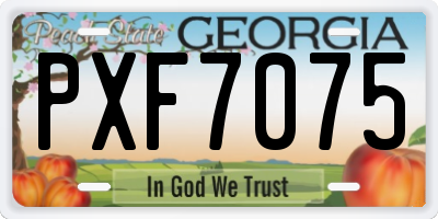 GA license plate PXF7075