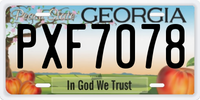 GA license plate PXF7078