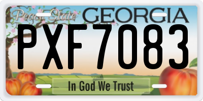 GA license plate PXF7083