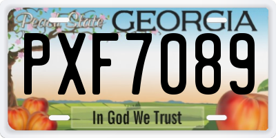 GA license plate PXF7089