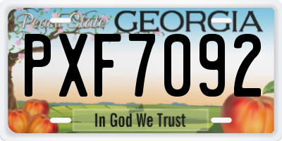 GA license plate PXF7092