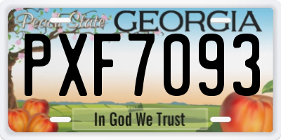 GA license plate PXF7093
