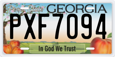 GA license plate PXF7094