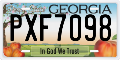 GA license plate PXF7098