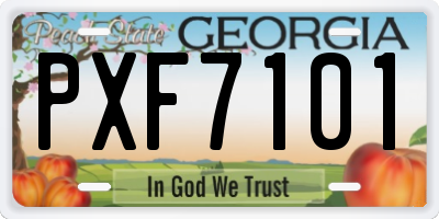GA license plate PXF7101