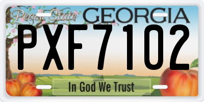GA license plate PXF7102