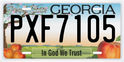 GA license plate PXF7105