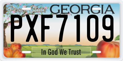 GA license plate PXF7109
