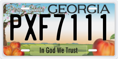 GA license plate PXF7111