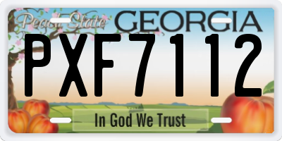 GA license plate PXF7112