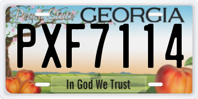 GA license plate PXF7114