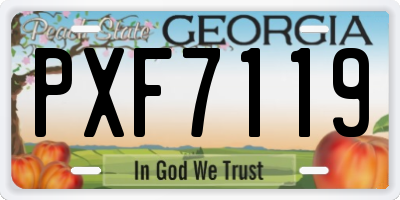 GA license plate PXF7119