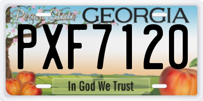 GA license plate PXF7120