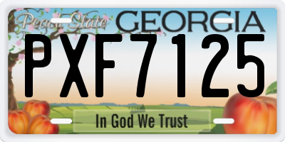 GA license plate PXF7125