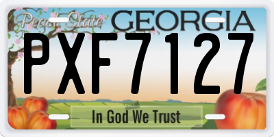 GA license plate PXF7127