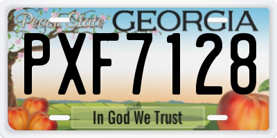 GA license plate PXF7128
