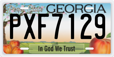 GA license plate PXF7129
