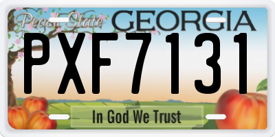 GA license plate PXF7131