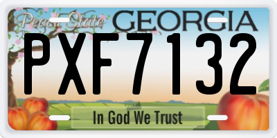 GA license plate PXF7132