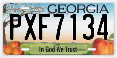 GA license plate PXF7134