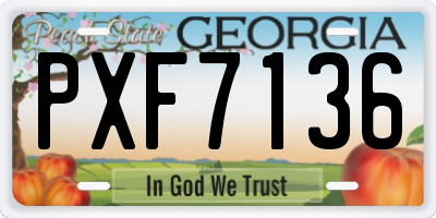 GA license plate PXF7136