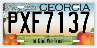 GA license plate PXF7137