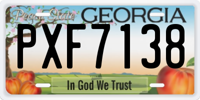 GA license plate PXF7138