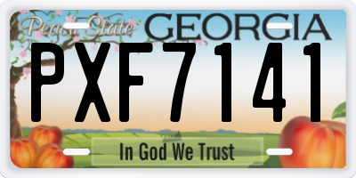 GA license plate PXF7141