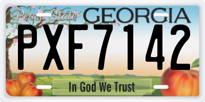 GA license plate PXF7142