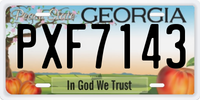 GA license plate PXF7143