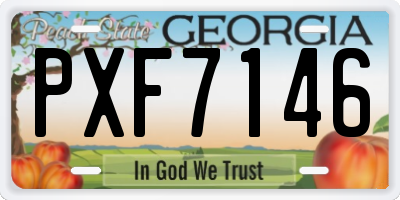 GA license plate PXF7146