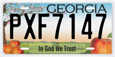 GA license plate PXF7147