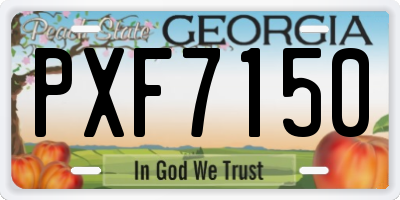 GA license plate PXF7150