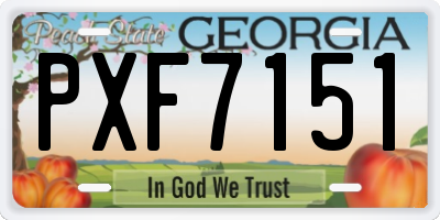 GA license plate PXF7151