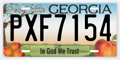 GA license plate PXF7154