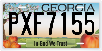 GA license plate PXF7155