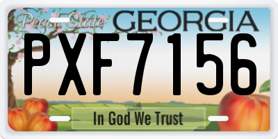 GA license plate PXF7156