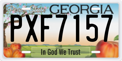 GA license plate PXF7157