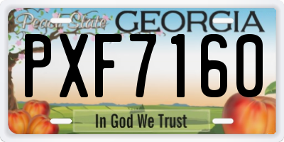 GA license plate PXF7160