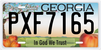 GA license plate PXF7165
