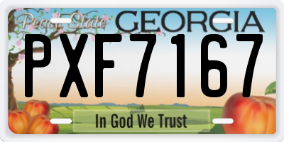 GA license plate PXF7167