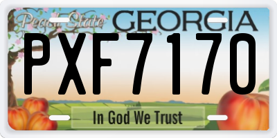 GA license plate PXF7170
