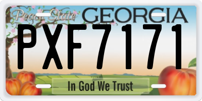 GA license plate PXF7171