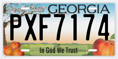 GA license plate PXF7174