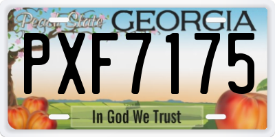 GA license plate PXF7175