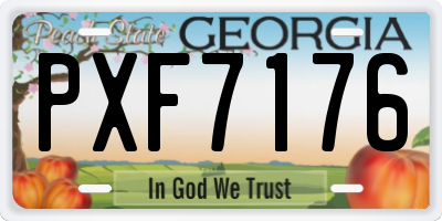 GA license plate PXF7176