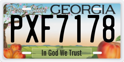 GA license plate PXF7178