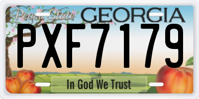 GA license plate PXF7179
