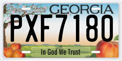 GA license plate PXF7180