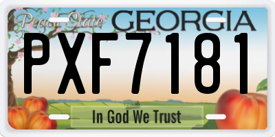 GA license plate PXF7181